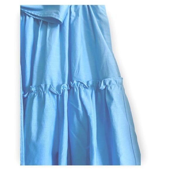 NWT CINQ À SEPT Jackie Belted Tiered Midi Skirt, Size 4, Celeste Blue - Picture 16 of 16